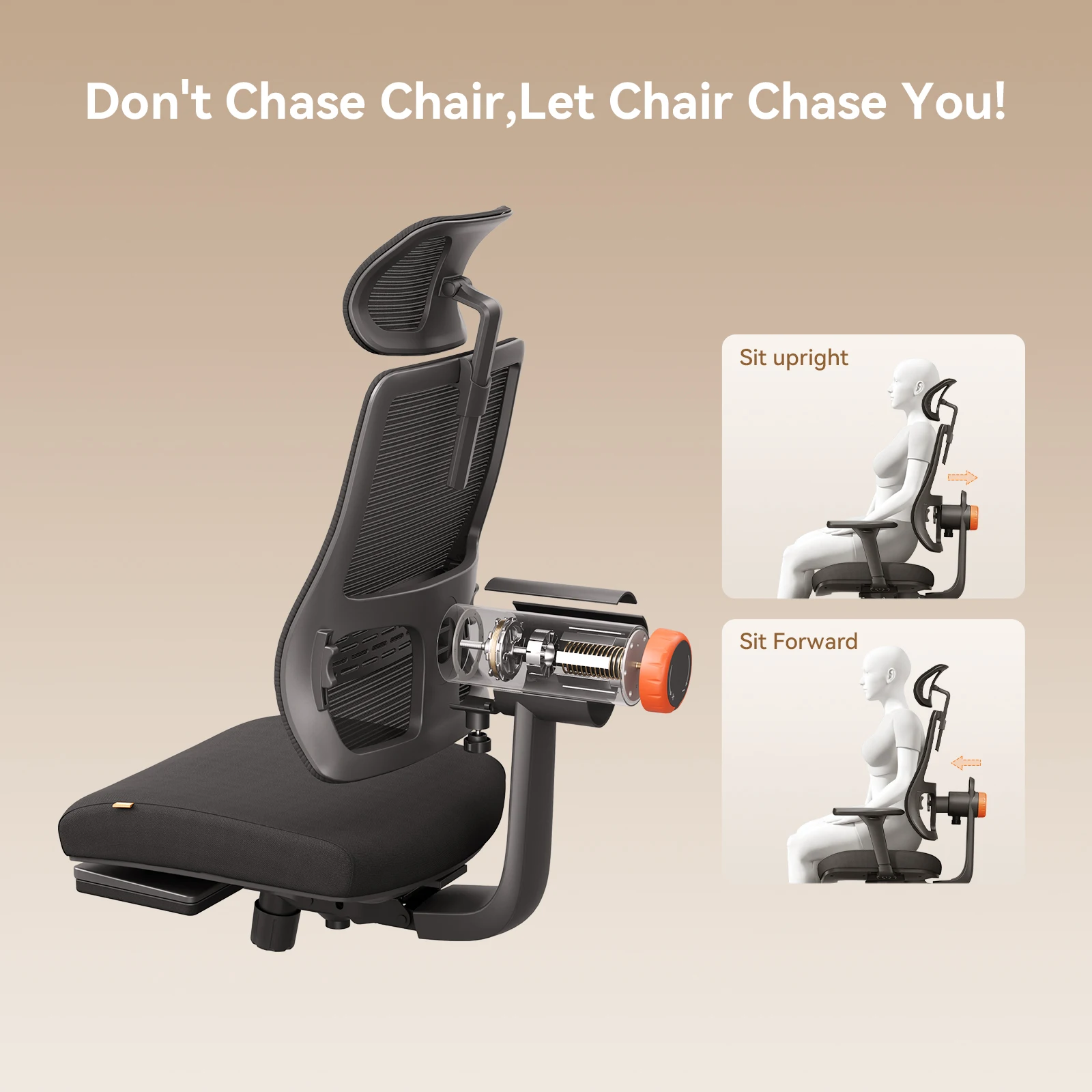 Silla ergonómica NEWTRAL MagicH-BP con reposapiés, respaldo autoajustable, soporte lumbar adaptable, reposabrazos ajustable y reposacabezas.