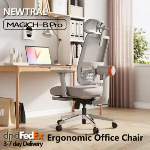 NEWTRAL MagicH-BPro Ergonomic Office Chair with Footrest and Lumbar Support, Auto-Following Backrest and Headrest, 4D Armrest