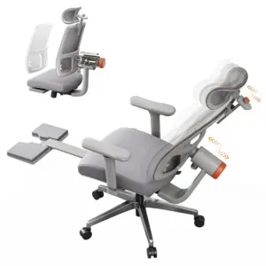 Silla ergonómica NEWTRAL MagicH-GPRO con reposapiés, respaldo y reposacabezas autoajustables, silla de oficina con soporte lumbar adaptativo.