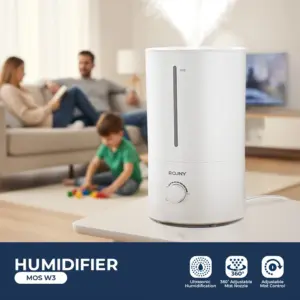 ROUNY Ultrasonic Air Humidifier 4L, BPA-Free, 360° Mist Nozzle, Auto Low-Water Shut-Off, 27h Runtime, Bedroom-Large Room, White