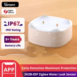 SONOFF SNZB-05P Zigbee 3.0 Water Leak Sensor Leaking and Dripping Detection Real-time Alerts Support Home Assistant Google Alexa