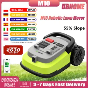 UBHOME M10 Robot Lawnmower up to 1000m² 55% Climbing RTK+AI Vision with GPS Anti-Theft Device App Control Robot Lawn Mower
