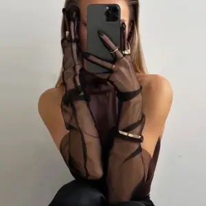 Women Transparent Thin Lace Elegant Tulle Long Gloves Mesh Gauze Sexy Wedding Party Summer Lace Ladies Prom Dress Gloves